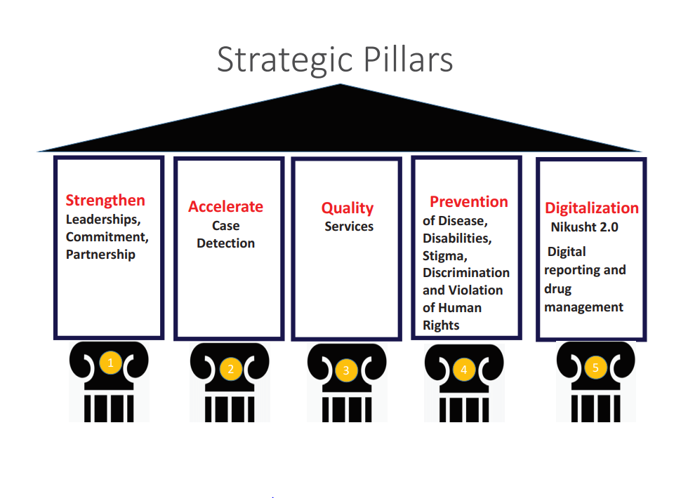 Five strategic pillars of the National Leprosy Eradication Programme